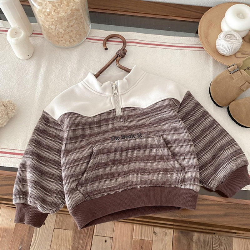 【BABY】冬新作ボーダー裏起毛スウェットSK102728