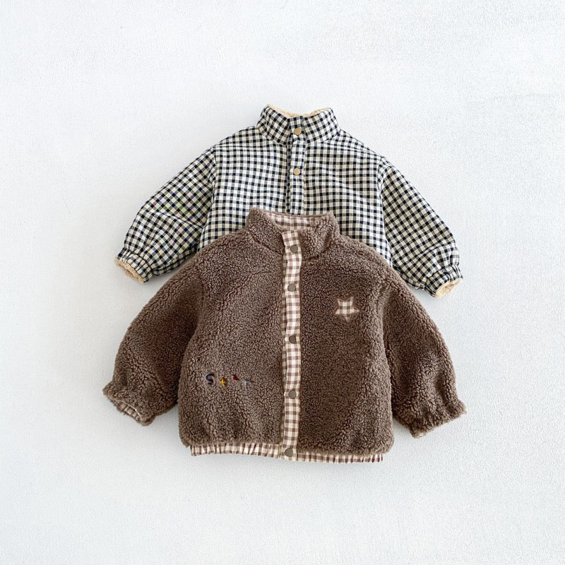 【BABY&KID】冬新作リバーシブル厚手ジャケット、折り返しパンツSK107715