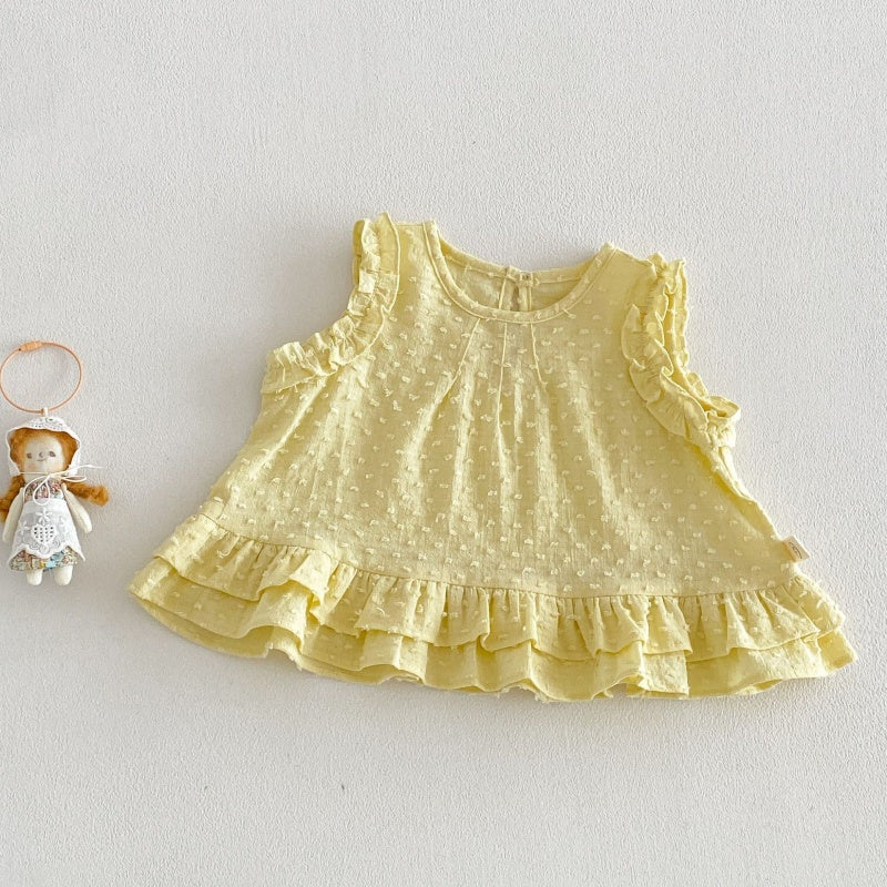 【BABY&KID】夏新作 無地ジャカードブラウス、デニムパンツSK105217