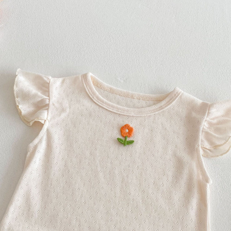 【BABY】夏新作 花柄キャミロンパース、小花レースTシャツSK070126