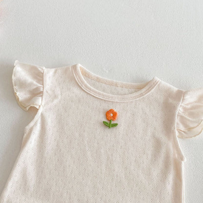 【BABY】夏新作 花柄キャミロンパース、小花レースTシャツSK070126