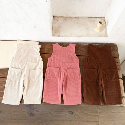 【BABY】コーデュロイハート刺繍サロペットSK100819