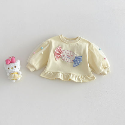 【BABY&KID】チュールポンポン小花柄スウェットSK103515