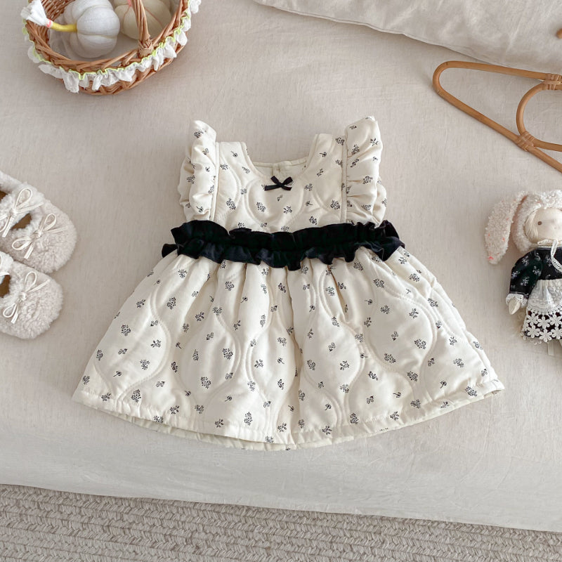 【BABY&KID】冬新作花柄中綿ノースリーブワンピースSK102736