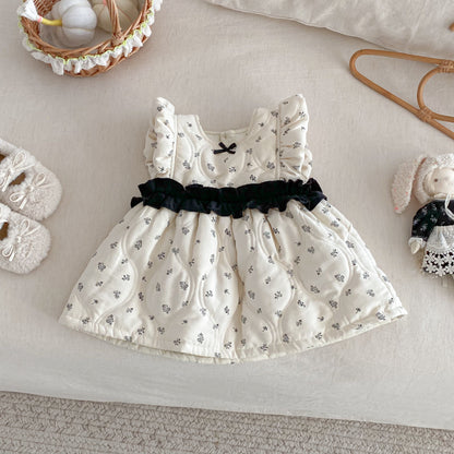 【BABY&KID】冬新作花柄中綿ノースリーブワンピースSK102736