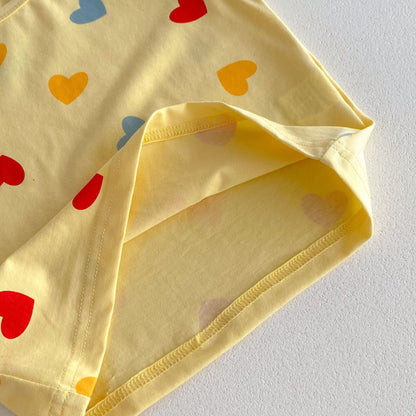 【BABY&KID】夏新作 ハート、ドットプリントセットアップSK091211
