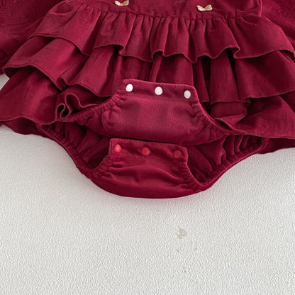 【BABY】冬新作蝶結びティアードカバーオールスカートSK102708