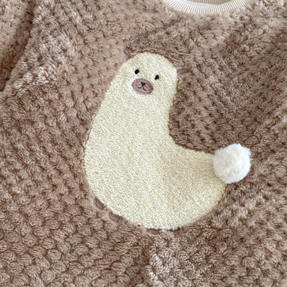 【BABY】ポンポンキルティング裏起毛カバーオールSK102929