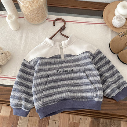 【BABY】冬新作ボーダー裏起毛スウェットSK102728
