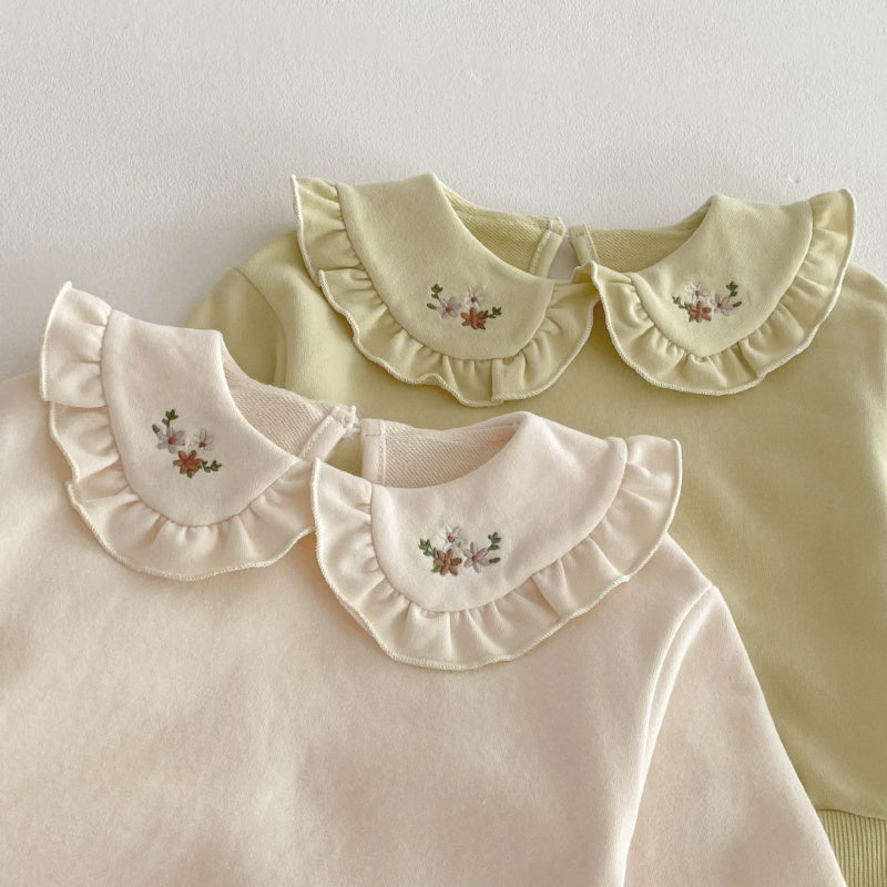 【BABY&KID】韓国風花刺繡可愛いセットアップSK032806