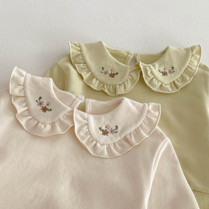 【BABY&KID】韓国風花刺繡可愛いセットアップSK032806