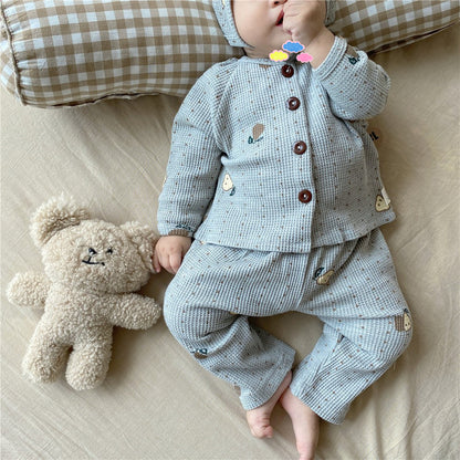 【BABY】梨柄ワッフルセットアップSK101556