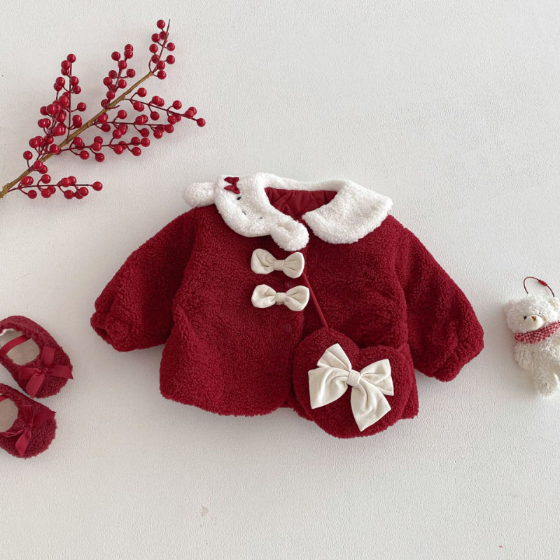 【BABY&KID】冬新作蝶結びカラーコート＆スカートSK103020