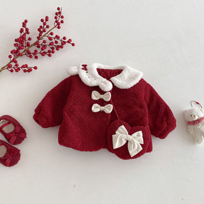 【BABY&KID】冬新作蝶結びカラーコート＆スカートSK103020