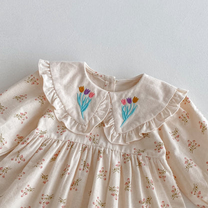 【BABY&KID】アプリコット小花柄ワンピースSK011019