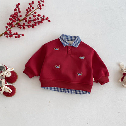 【BABY&KID】冬新作フリルカラーあったかトレーナーSK103032