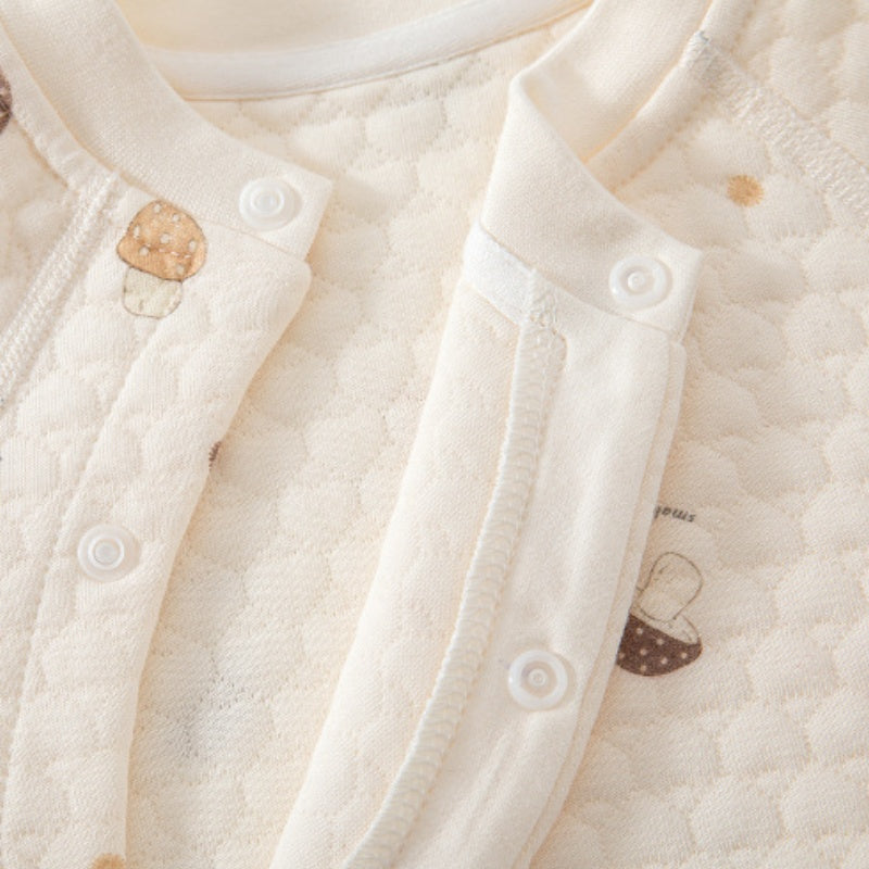[BABY] New Winter All-Over Print Diagonal-Opening Quilted Coverall SK108220