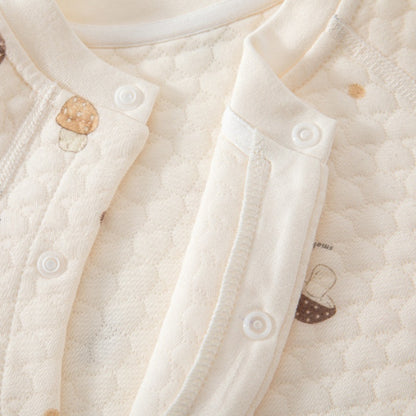 [BABY] New Winter All-Over Print Diagonal-Opening Quilted Coverall SK108220