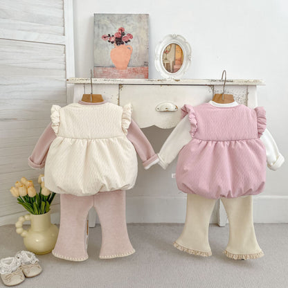 【BABY&KID】冬新作蝶結び裏起毛ベストSK102734