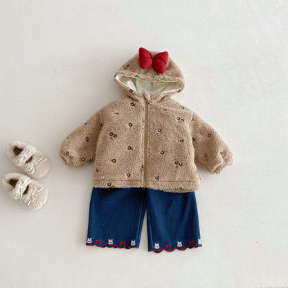 【BABY&KID】冬新作蝶結び＆小花柄キルティングコートSK102904