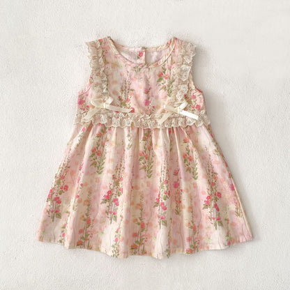 【姉妹服】夏新作 レース小花柄ロンパース、ワンピースSK081617