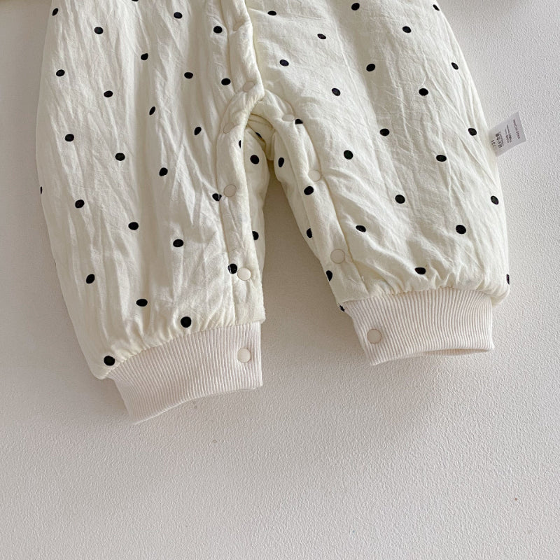 【BABY】冬新作ドット裏起毛カバーオールSK102712