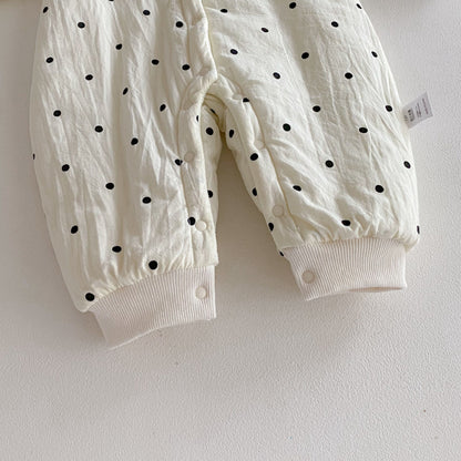 【BABY】冬新作ドット裏起毛カバーオールSK102712