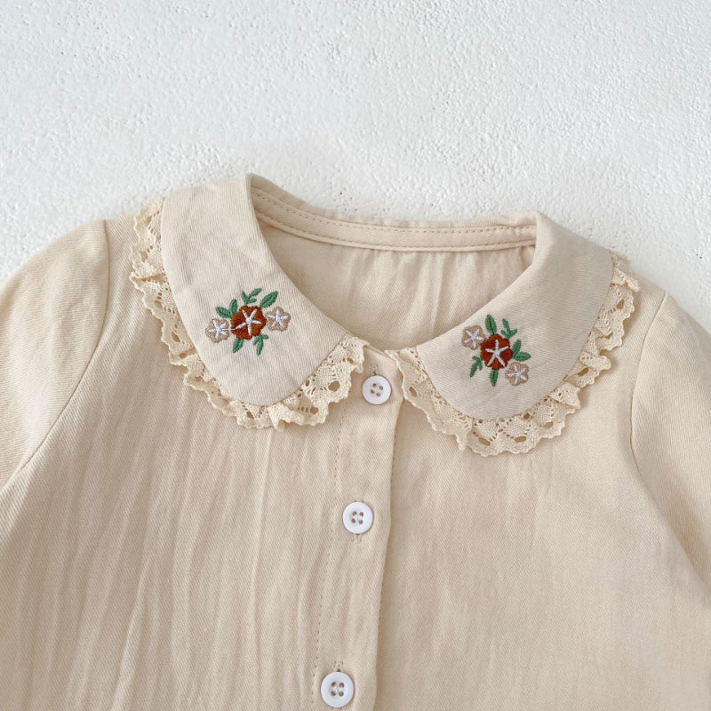 【BABY&KID】花柄刺繍ワンピース/刺繍ブラウスSK011030
