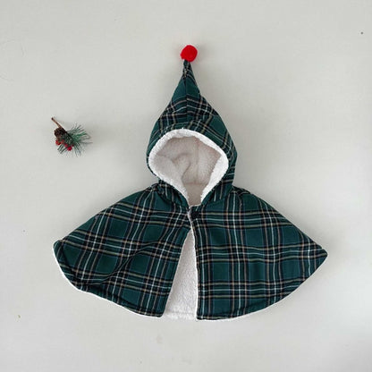 【BABY】クリスマスチェックポンチョSK102829