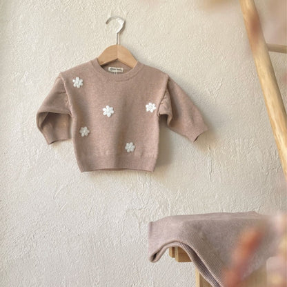 【BABY】韓国風刺繍ニットセットアップSK102203