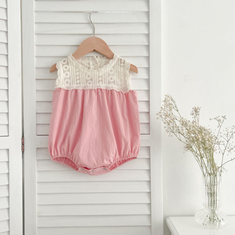 【姉妹服】夏新作 レース刺繍ロンパース、ワンピースSK072320