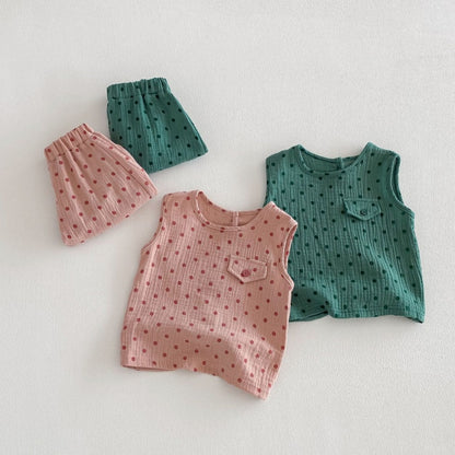 【BABY&KID】夏新作シンプルドットセットアップSK104620