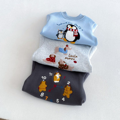【BABY&KID】冬新作カートゥーンワッペントレーナーSK108503