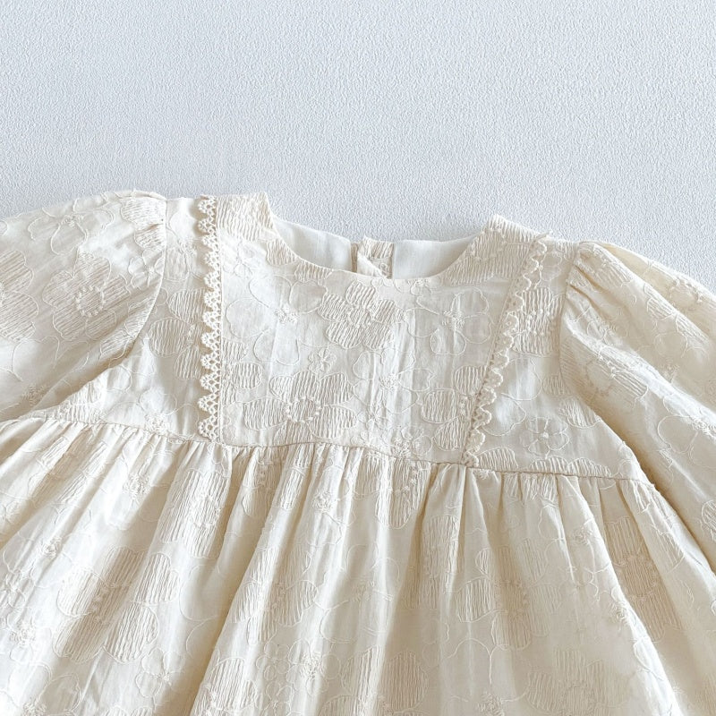 【BABY&KID】パフスリーブシャツ、刺繍サロペット、フレアパンツSK107213