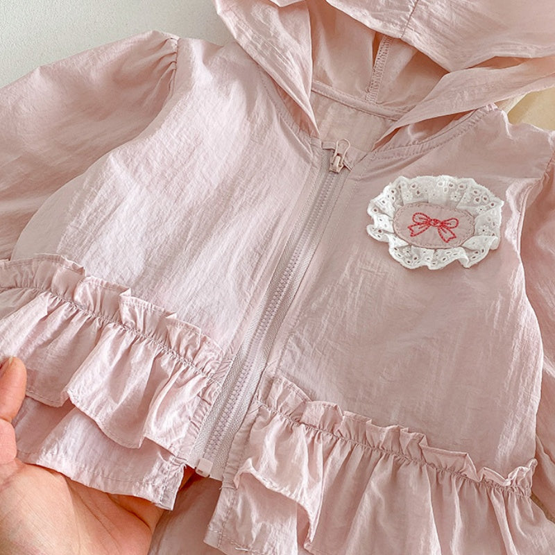 【BABY】夏新作蝶結び刺繍UVパーカーSK104521