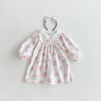 【姉妹服】ナチュラル花柄ロンパース、ワンピースSK101119