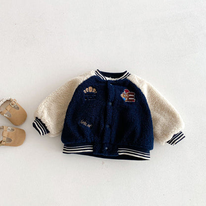 【BABY&KID】冬新作韓国風配色裏起毛ブルゾンSK102903
