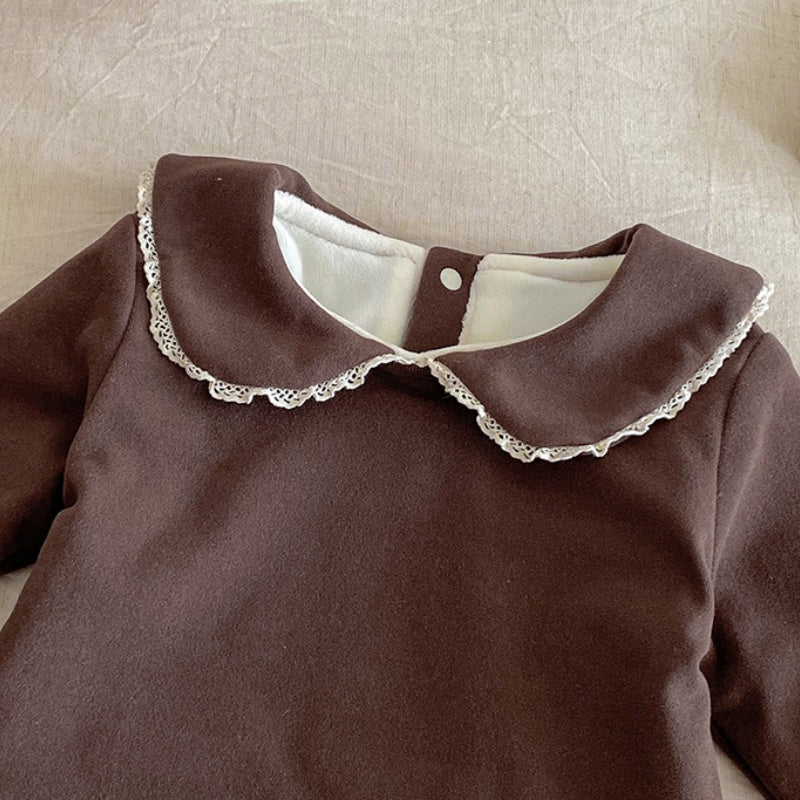 【BABY】冬新作 花柄キャミロンパース＆裏起毛トップスSK102106