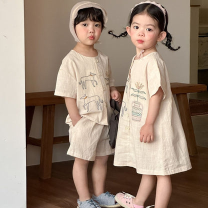 【BABY&KID】夏新作刺繍セットアップ、ワンピースSK104722