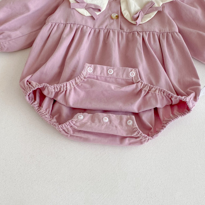 【BABY】蝶結び丸衿ロンパース、ワンピースSK100123
