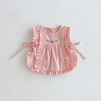 【BABY】ドールカラーロンパース＆うさぎタンクトップセットSK092306