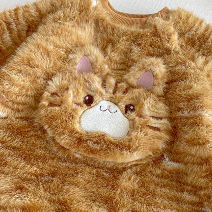 【BABY】韓国風キャット柄もこもこカバーオールSK102928