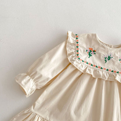 【BABY&KID】ビッグカラー刺繍ワンピースSK011011