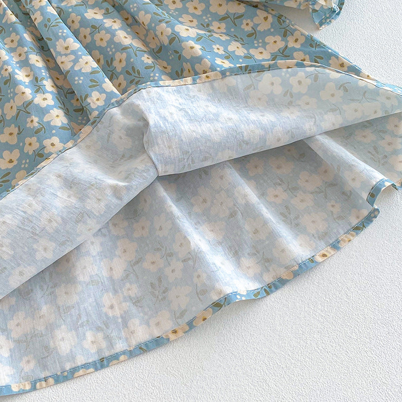 【姉妹服】花刺繍襟ロンパース、ワンピースSK101135
