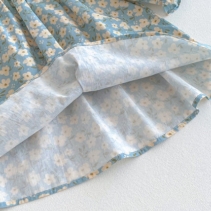 【姉妹服】花刺繍襟ロンパース、ワンピースSK101135