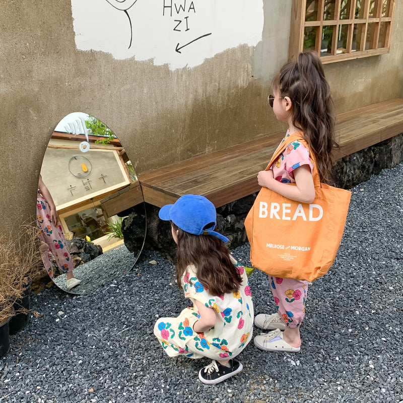 【BABY&KID】夏新作 カラフルフラワーセットアップSK080503