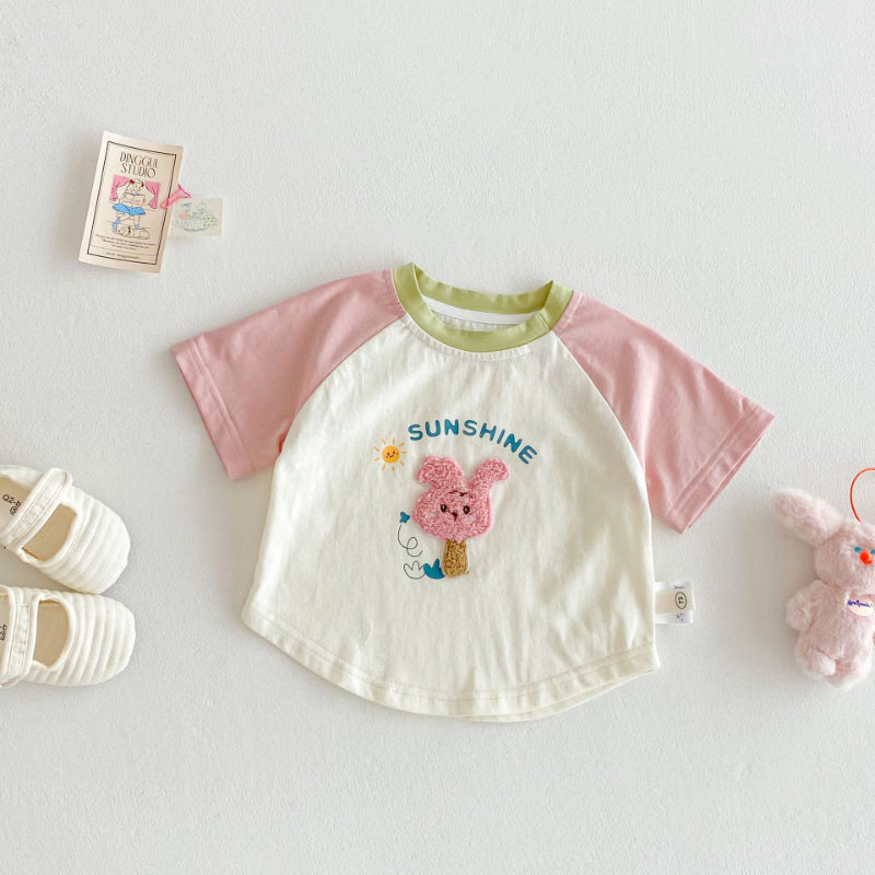 【BABY&KID】夏新作 カラーバリショートTシャツSK072006