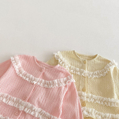 【BABY&KID】韓国風フリルデザイン長袖トップスSK103513