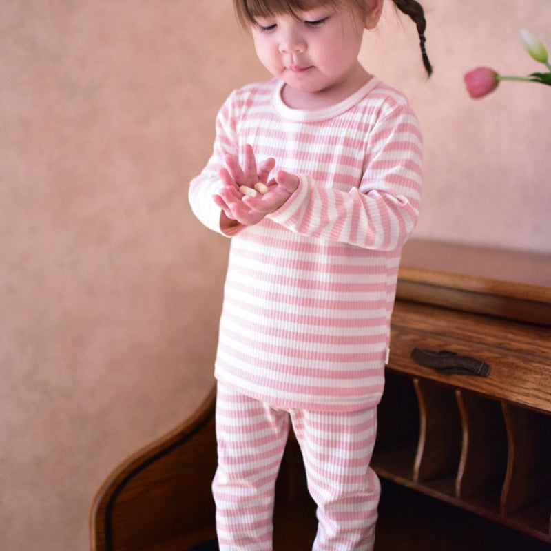 【BABY&KID】北欧風長袖ボーダーセットアップSK101330