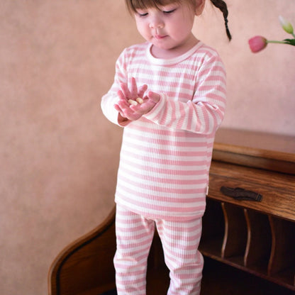 【BABY&KID】北欧風長袖ボーダーセットアップSK101330